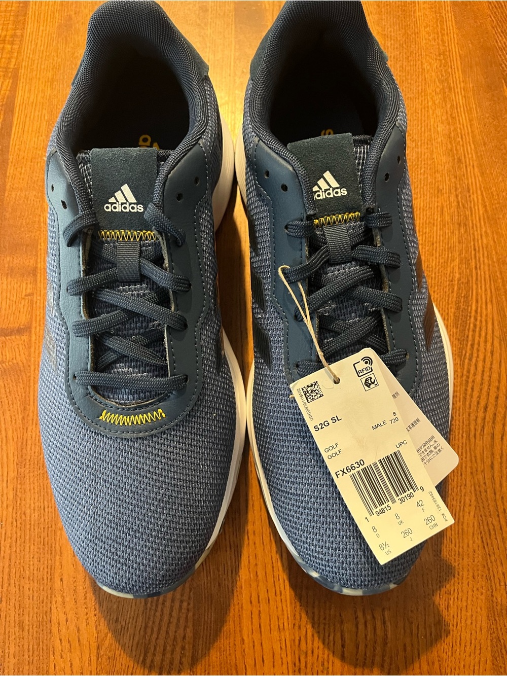 adidas Blue Mesh Lace-Up Running Shoes with White Sole